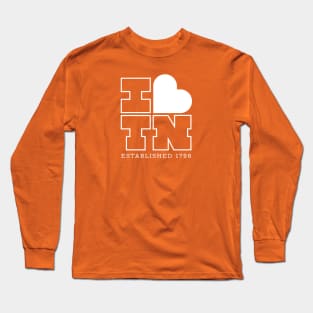 I Heart TN - White on Orange Long Sleeve T-Shirt